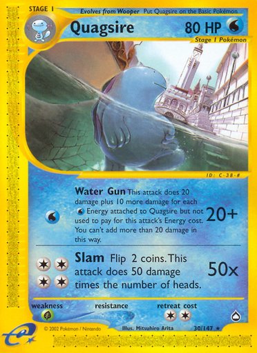 Quagsire 030/147 card from Aquapolis