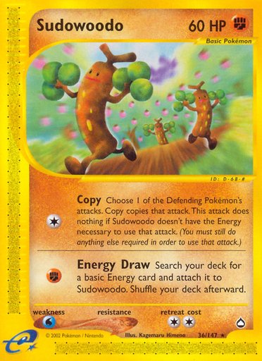 Sudowoodo 036/147 card from Aquapolis