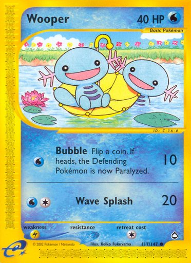 Wooper (117) 117/147 card from Aquapolis