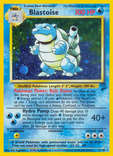 Blastoise 002/130 card from Base Set 2