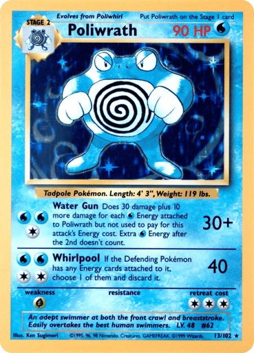 Poliwrath 013/102 card from Base Set (Shadowless)