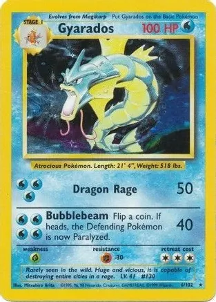 Gyarados 006/102 card from Base Set