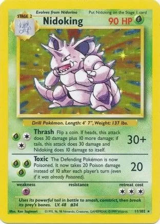 Nidoking 011/102 card from Base Set