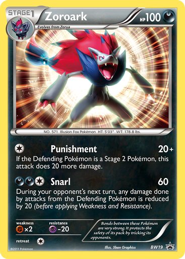 Zoroark BW19 card from Black and White Promos