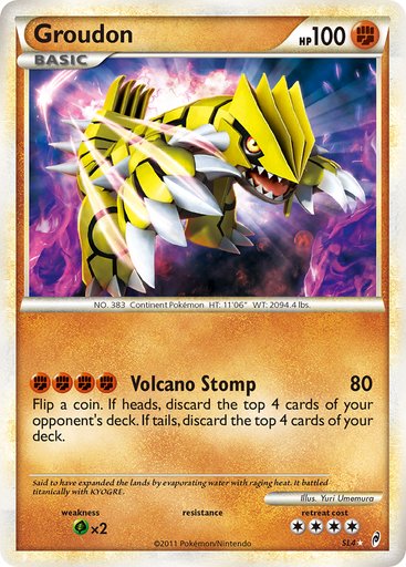 Groudon (Shiny) SL4 card from Call of Legends