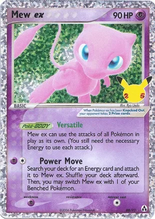 Mew ex 88/92 card from Celebrations: Classic Collection