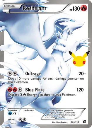 Reshiram 113/114 card from Celebrations: Classic Collection