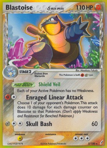 Blastoise (Delta Species) 2/100 card from Crystal Guardians