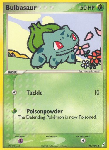 Bulbasaur 45/100 card from Crystal Guardians