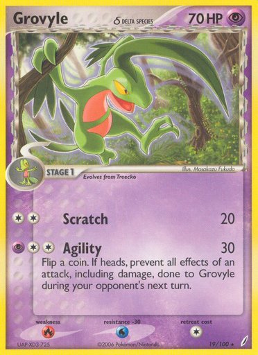 Grovyle (Delta Species) 19/100 card from Crystal Guardians