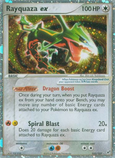 Rayquaza ex 102/107 card from Deoxys