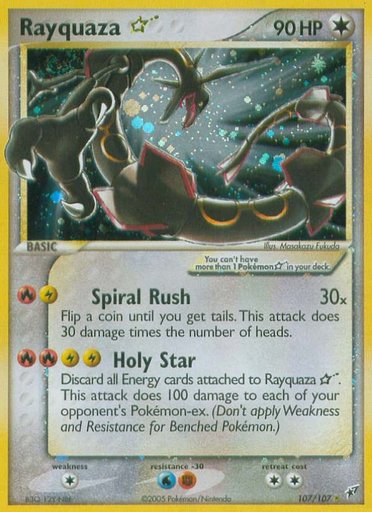 Rayquaza Star 107/107 card from Deoxys