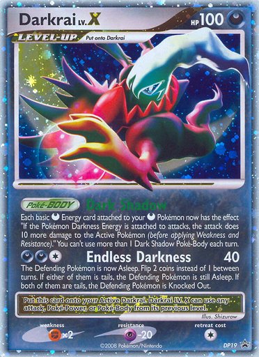 Darkrai LV.X DP19 card from Diamond and Pearl Promos