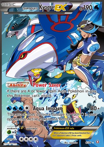 Team Aqua's Kyogre EX 6/34 card from Double Crisis
