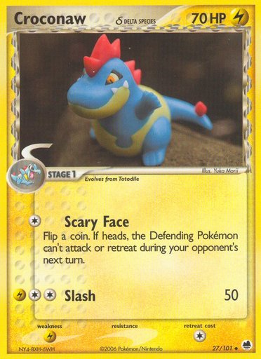 Croconaw (Delta Species) 27/101 card from Dragon Frontiers