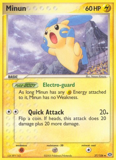 Minun 37/106 card from Emerald