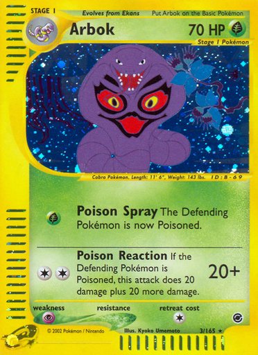 Arbok (3) 003/165 card from Expedition