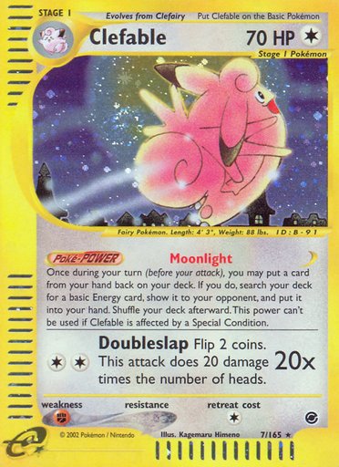 Clefable (7) 007/165 card from Expedition