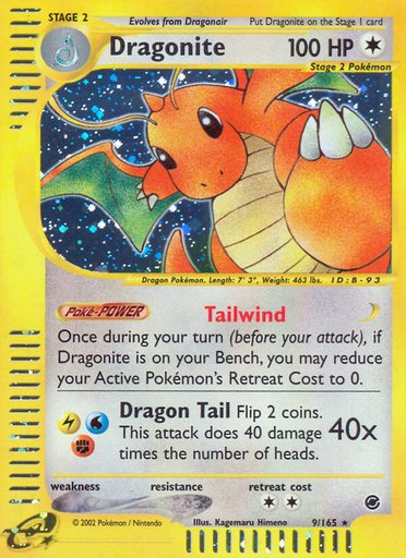 Dragonite (9) 009/165 card from Expedition