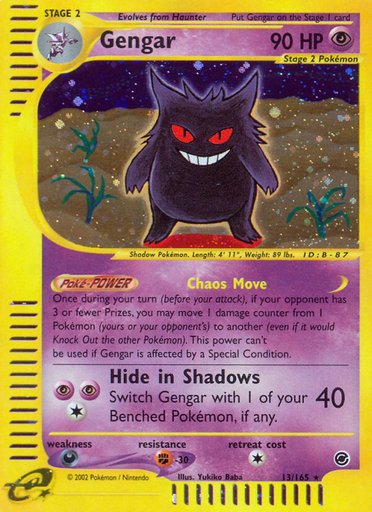 Gengar (13) 013/165 card from Expedition