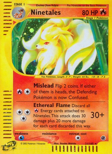 Ninetales (21) 021/165 card from Expedition