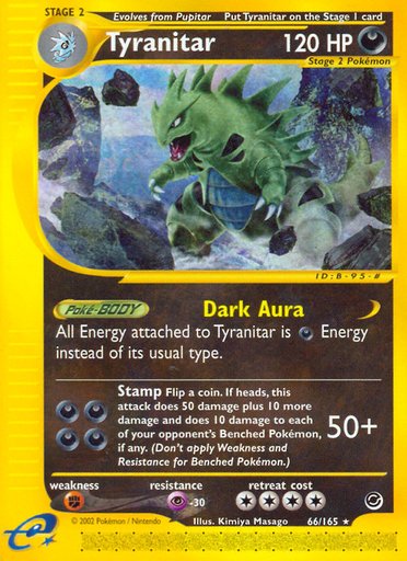 Tyranitar (66) 066/165 card from Expedition
