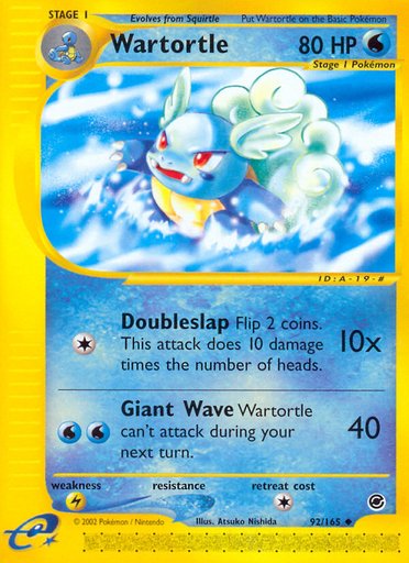 Wartortle 092/165 card from Expedition