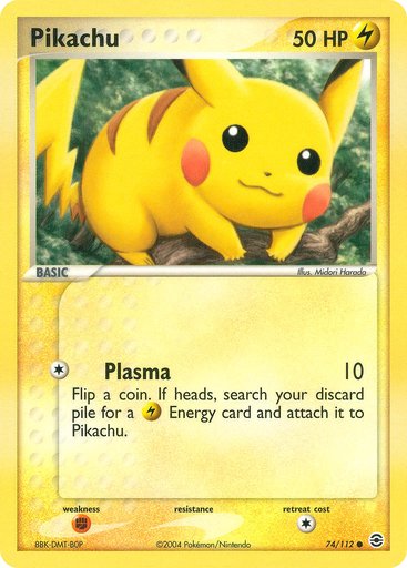 Pikachu 74/112 card from FireRed & LeafGreen
