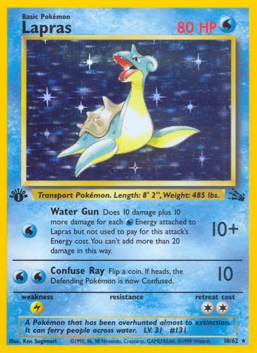 Lapras (10) 10/62 card from Fossil