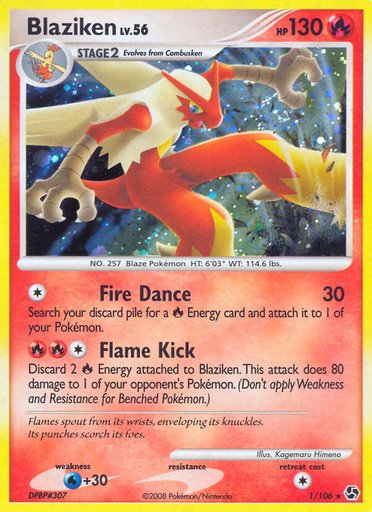 Blaziken 1/106 card from Great Encounters