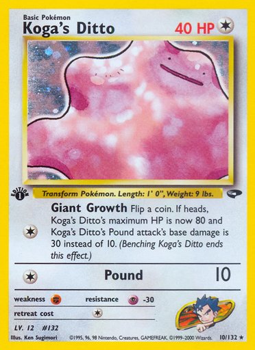 Koga's Ditto 010/132 card from Gym Challenge
