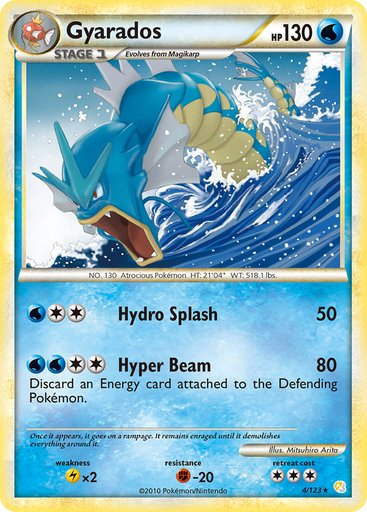 Gyarados 4/123 card from HeartGold SoulSilver