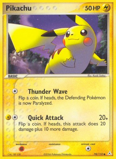 Pikachu 78/110 card from Holon Phantoms