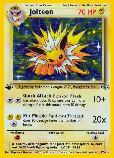 Jolteon (4) 04/64 card from Jungle