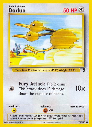 Doduo 071/110 card from Legendary Collection