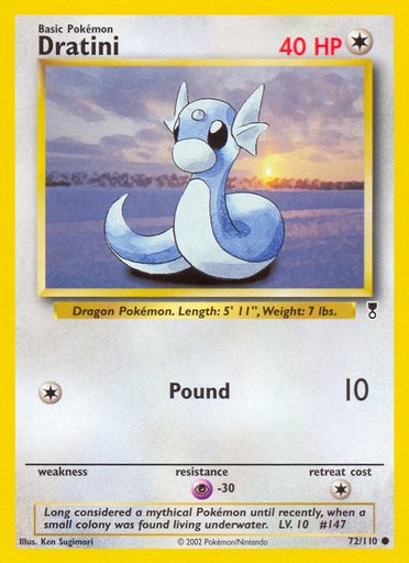 Dratini 072/110 card from Legendary Collection