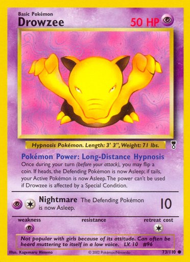 Drowzee 073/110 card from Legendary Collection