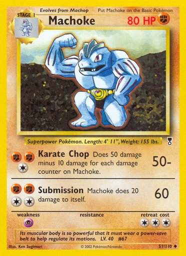 Machoke 051/110 card from Legendary Collection