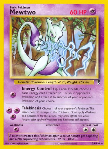 Mewtwo 029/110 card from Legendary Collection