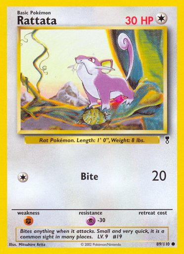 Rattata 089/110 card from Legendary Collection