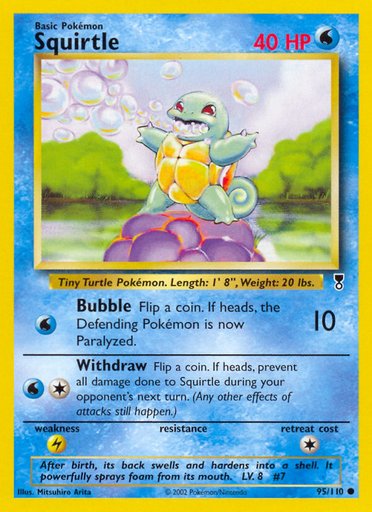 Squirtle 095/110 card from Legendary Collection