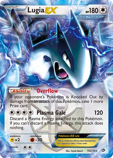 Lugia EX (Team Plasma) 102/113 card from Legendary Treasures