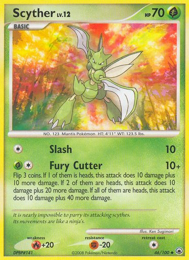 Scyther 46/100 card from Majestic Dawn
