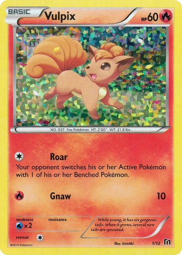 Vulpix 001/012 card from McDonald's Promos 2016