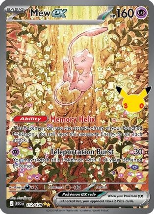 Mew ex 152/128 card from ME: 30th Celebration