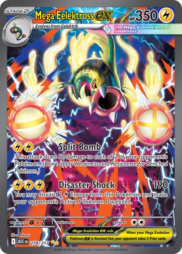 Mega Eelektross ex 278/217 card from ME: Ascended Heroes