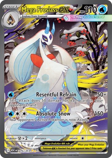 Mega Froslass ex 275/217 card from ME: Ascended Heroes