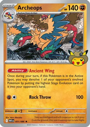 Archeops (Fossil Museum Exclusive) 051/086 card from ME: Mega Evolution Promo