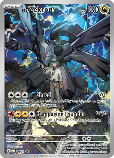 N's Zekrom (Pokemon Center Exclusive) 031 card from ME: Mega Evolution Promo