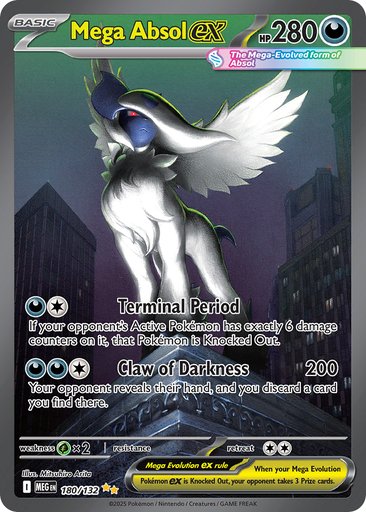 Mega Absol ex 180/132 card from ME01: Mega Evolution